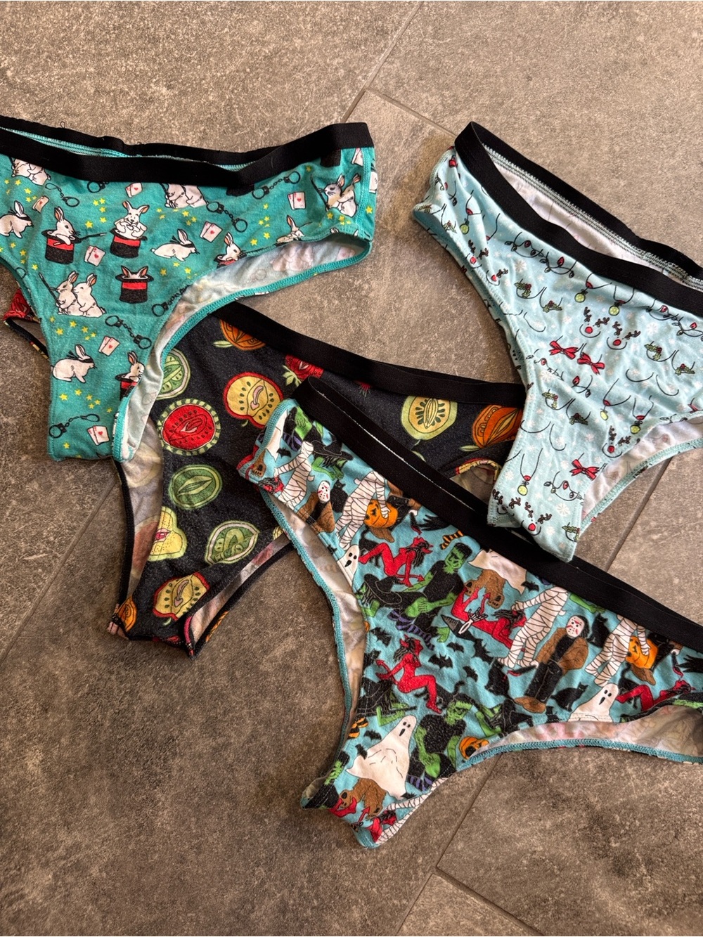 Women’s Mint & Black Printed Bikini Swim Bottoms